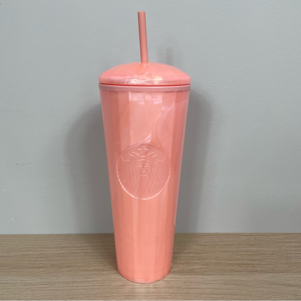 Starbucks 2021 Summer Blush Marble Pink Kaleidoscope Tumbler with Dome Lid